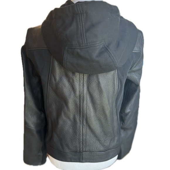 NWOT Helmut Lang 100% Lamb Leather Jacket 2 Asymmetrical Zip Double Lined Coat S - Picture 2 of 16